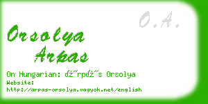 orsolya arpas business card